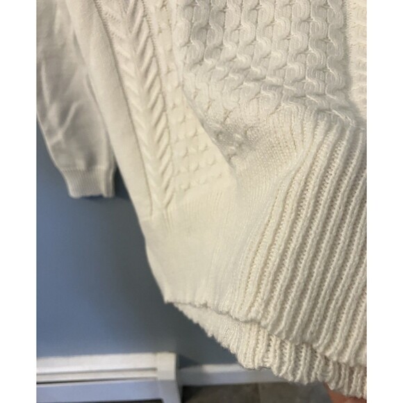 Basic Editions NWT Womens Scalloped Edge White Sweater Size XL - Picture 6 of 8